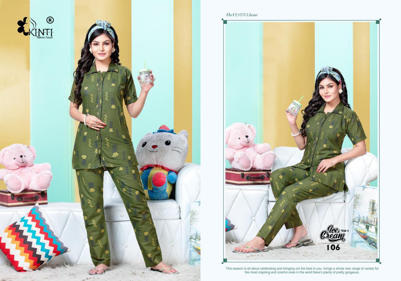 Kinti Ice Cream latest exclusive comfortable cotton with super fine stitching night suits collection